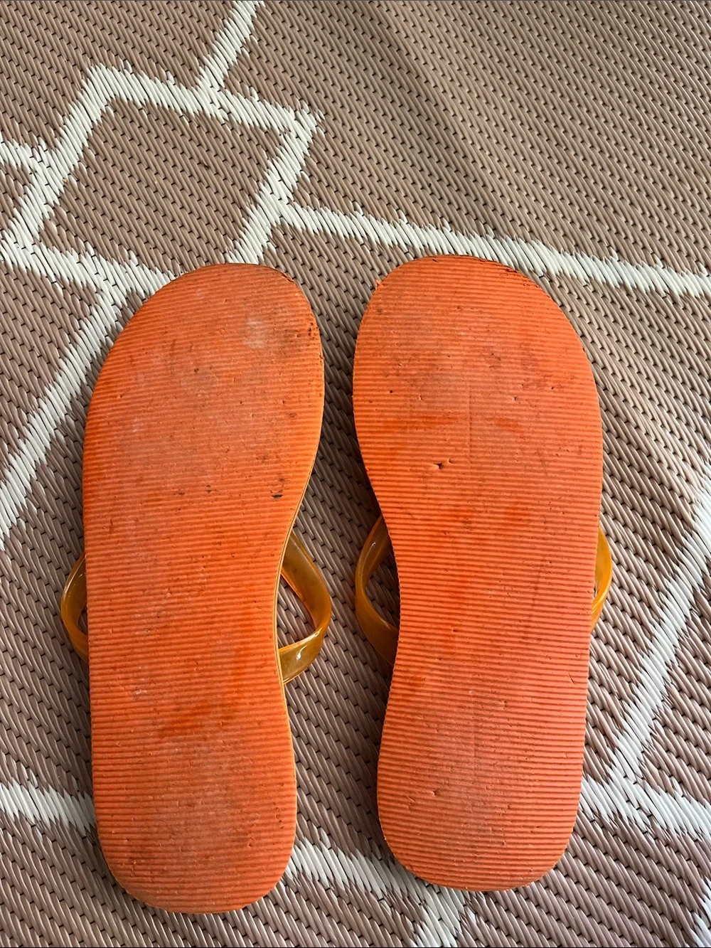 Adult Polo by Ralph Lauren, sz. 9,  Bright Orange Logo Flip Flops